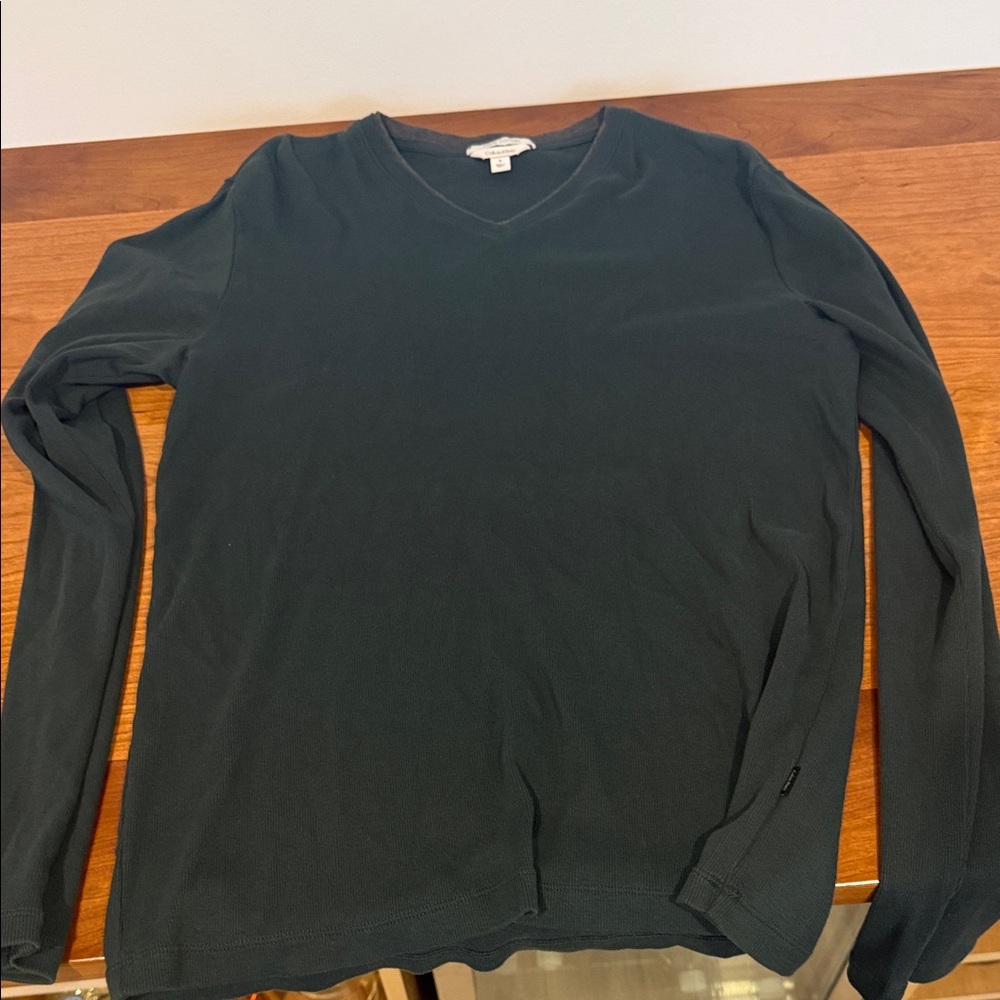 Men’s Calvin Klein long sleeve polo shirt dark green size medium